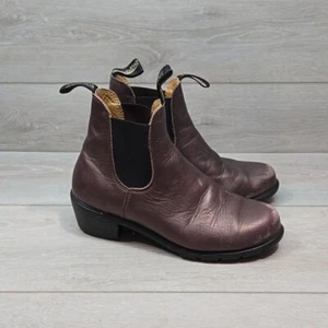 Blundstone Women Ankle 1963 Bronze Chelsea Leather Heels Moto Boots shoes sz 8 - Picture 1 of 12