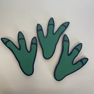 Set of 3 Dinosaur Footprint Wall Decor Kids Room, Green, 7.5x6” - Picture 1 of 7