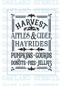 Harvest Fall STENCIL for Painting Wood Signs Wall Fabric Reusable Large Vertical - Picture 1 of 1