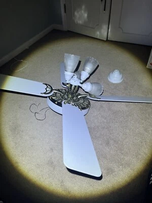 VTG Hunter Original Robbin And Myers Antique White Ceiling Fan, 2.5AMP 2speed - Image 1 of 4