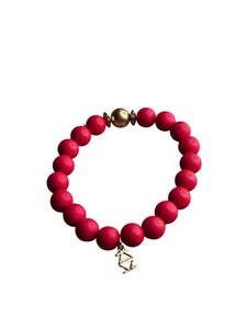 Zenzii Pink Beaded Stretchy Bracelet Goldtone - Picture 1 of 3