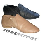 Black,  Leather Slip-On Split Sole Jazz Shoes  Childs 9 - Adults 8
