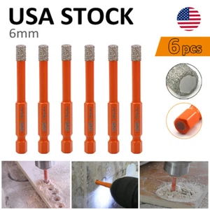 1/4'' Diamond Drill Bit Hole Saw Cutter Diamond Core Bit Marble Granite 2/4/6pcs - Picture 1 of 13