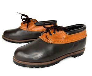 Eddie Bauer Duck Boots Women's 10 M Brown Low Top Waterproof Vintage Rain Shoes - Picture 1 of 11
