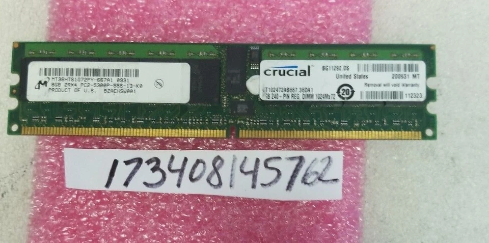 8GB PC DDR2 PC2 DDR PC2-5300P  DDR2-667 5300P  240PIN  DUAL RANK  2RX4  512X4 LP - Image 1 of 1