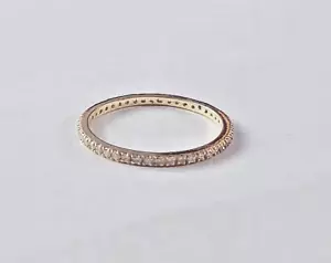 Full Diamond Wedding Eternity Ring in 18k Yellow or White Gold CUSTOM MADE - Picture 1 of 2