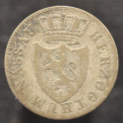 1832 Nassau (German State) 3 Kreuzer Billon coin KM#52 (F328) - Image 1 of 2