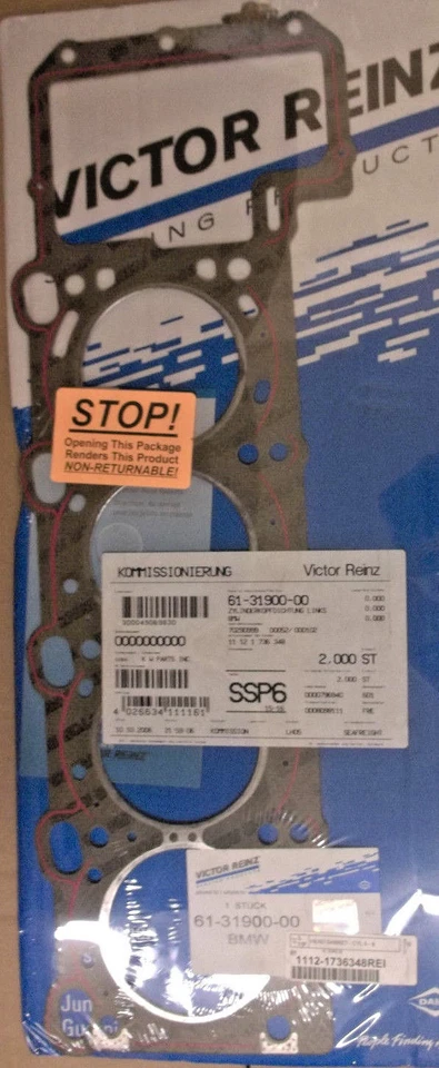 Engine Cylinder Head Gasket, Left (Cylinders 5-8) - Reinz 11 12 1 736 348   - Image 1 of 1