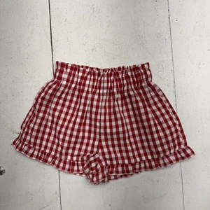 Shein Red White Plaid Basic Casual Elastic Waist Shorts Girls Size 4Y - Picture 1 of 5