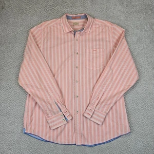 Camisa TOMMY BAHAMA Jeans Island Algodón Artesanal Coral Rayas Tejida Hombres XL/TG - Imagen 1 de 11