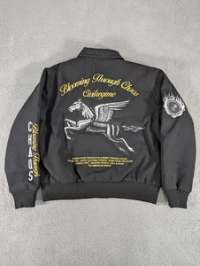 Civil Regime Blooming Skies Varsity Jacket Mens Large Embroidered Pegasus Quote - Picture 1 of 11
