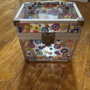 Acrylic Circle Pattern Caboodle Makeup Case - Picture 1 of 5