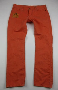 Mens 38x32 Polo Ralph Lauren Challenge Cup Cotton Linen Pants orange button fly - Picture 1 of 11
