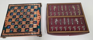 Set scacchi greci vintage MARINAKIS rari pezzi scacchi metallo tema olimpico - Foto 1 di 9