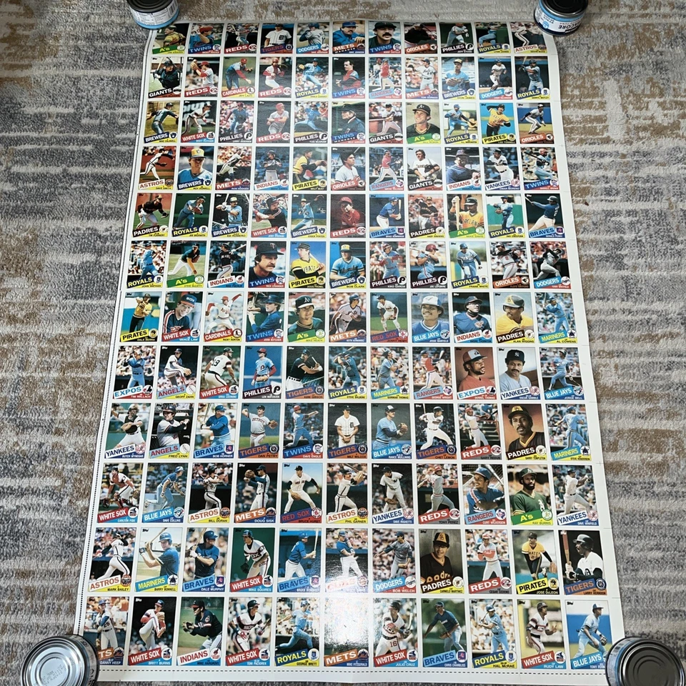Tarjeta de béisbol Topps 1985 hoja vintage sin cortar (132 tarjetas) 28" x 43" George Brett Foto 1 de 4