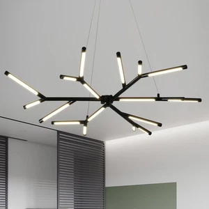 Modern LED Chandeliers Flush Mount Linear Art Deco Chandelier Fixture Sputnik... - Picture 1 of 7