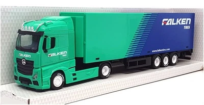 Burago 1/43 Scale 18-31460 - Mercedes Benz Hauler Truck & Trailer - Falken Tires - Image 1 of 4