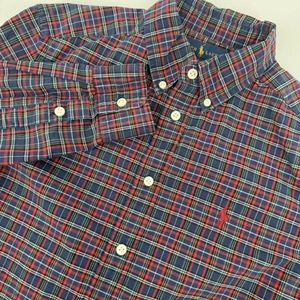 Ralph Lauren Boys Size Large (14-16) Long Sleeve Button Down Shirt Plaid Pony - Picture 1 of 7