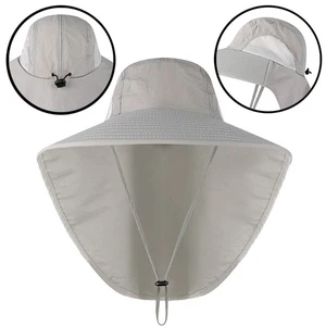 Men/Women Wide Brim Sun Hat Breathable Bucket Cap Summer Fishing UV Protection - Picture 1 of 10
