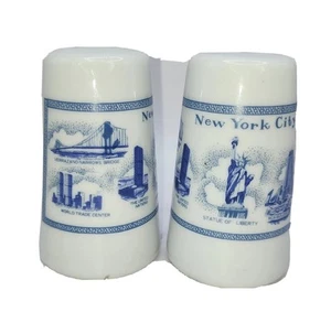 VTG 80s New York NYC Souvenir Twin Towers Empire State Salt & Pepper Shaker Set - Picture 1 of 5