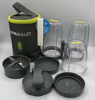 Nutribullet Tazas de Repuesto con Tapas Licuadora Hoja Almacenamiento Cremallera Estuche Foto 1 de 4
