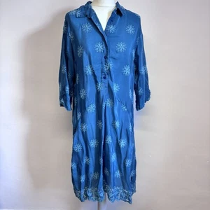 One Season Australia Dress Size Small Blue Floral Embroidered Summer Holiday - Picture 1 of 10