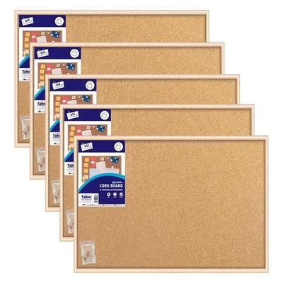 5 x Cork Notice Pin Board - Bulletin Wooden Frame for Office, School and Home - Image 1 of 4