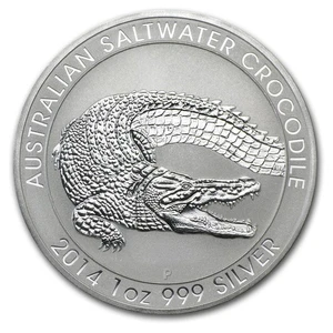 2014 Australia 1 oz Silver Saltwater Crocodile BU - Picture 1 of 2