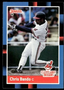 1988 Donruss #95b Chris Bando Cleveland Indians Baseball Card - Picture 1 of 2
