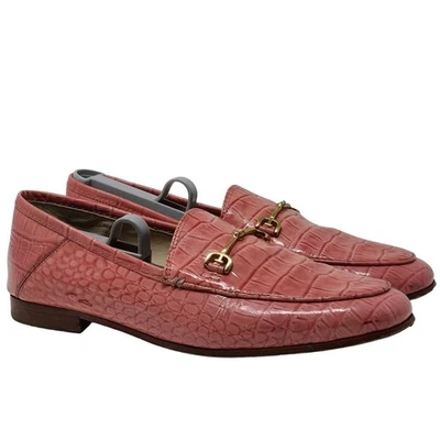 Mocasines SAM EDELMAN Loraine Croc en relieve Horse Bit en rosa rosa para mujer 6,5 M Foto 1 de 4