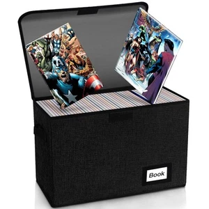 Comic Book Storage Box 15.8" X 7.8" X 11.8", Collapsible Holds 160-180 Comic ... - Picture 1 of 6