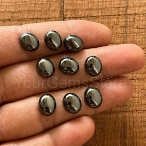 Natural Hematite Oval Shape Cabochon Calibrated Loose Gemstone Size 3x5-20x30mm - Picture 1 of 5