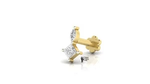 Lab Diamond labret Lab Diamond Nose Pin conch daith cartilage post - Picture 1 of 5
