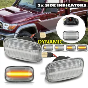 For Toyota Land Cruiser 90 100 Series 2x Clear Side Marker LED Signal Light - Bild 1 von 4