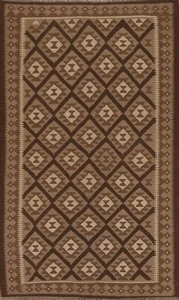 Reversible Kilim Tribal Geometric Afghan Area Rug Nature Dye Hand-woven Wool 5x9 - Picture 1 of 11