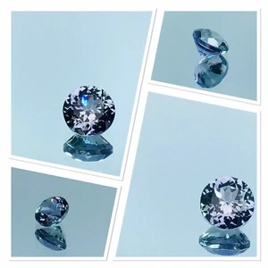 Tanzanite Untreated Rare Silver Lilac Diamond Brilliant Cut Very Dichroic 0.75 - Bild 1 von 17