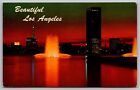 Los Angeles California Skyline Music Center Fountain Skyscraper Vintage Postcard