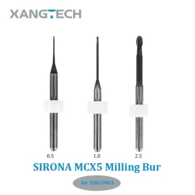 XANGTECH Sirona MCX5 Zirconia DC Milling Bur Tools 0.5/1.0/2.5mm Diamond Coating Cutters