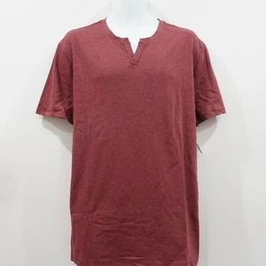 Banana Republic Herren rot rost schnelltrocknend Split Neck Kurzarm T-Shirt Größe XL - Bild 1 von 4