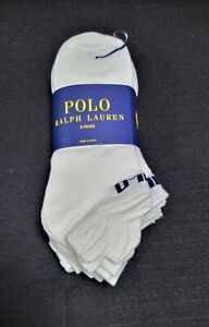 Polo Ralph Lauren Men's Low Cut  Cushioned Socks (8 Pair) Size 6-12 Multi Color