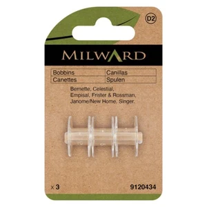 Plastic Bobbin: Universal: Class 15k: 3 pieces Milward Green Haberdashery - Picture 1 of 1