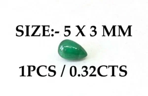 0,32 ct natürlicher Bohrer Smaragd Träne Größe 5 x 3 mm Cabochon am besten für Schmuck 6324 - Bild 1 von 6