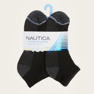 NAUTICA® Uomo 8 PAIA CALZE nere alla caviglia "DRI-MOTION" - Foto 1 di 3