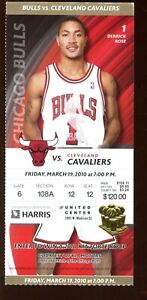 March 19 2010 NBA Ticket Stub Cavaliers at Bulls LeBron James Scores 29 Pts.