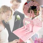 10 SZTUK 3D Popup Ręcznie robione Ślub Zaproszenie Torba-składana Elegancka Cut Card