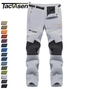 Pantaloni da neve invernali da uomo fodera in pile termico impermeabili pantaloni a guscio morbido - Foto 1 di 116