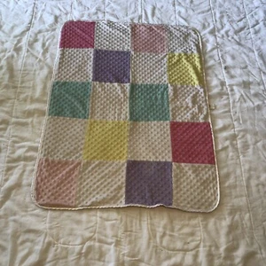 Circo Pink White Minky Dot Baby Blanket Squares Pastel Sherpa Dot 40” By 30” - Picture 1 of 8