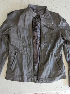 FOX RIDERS STEVIE JACKET - SIZE LARGE - LADIES FAUX LEATHER - GRAY - EUC - Picture 1 of 15