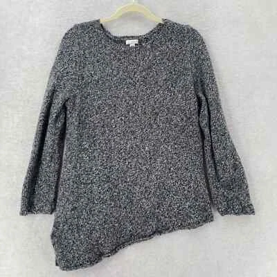 Suéter Pure J Jill para mujer MED Petite negro blanco jaspeado dobladillo asimétrico pulóver Foto 1 de 4