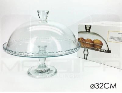 GT Alzata Torta-Dolci in Vetro con Cupola Trasparente Pasabahce Ø 32 xh 26 cm MP - Immagine 1 di 4